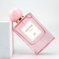Flacon de parfum en verre carré de style rétro personnalisé de 50ml bouchon en forme de boule en résine avec identification de récipient cosmétique volume de 30ml