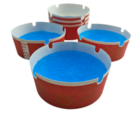 Lot de 25 cendriers jetables en papier biodégradable, écologiques, modernes, ronds, portables, à paroi simple, avec gel, multi-usages