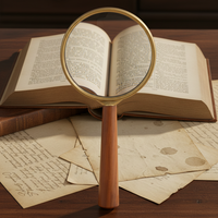 GUANYIDA G-888B-075 Wooden-style Handheld Magnifier with Round Handle 75mm Acrylic High Clarity Lens 170x78x15mm