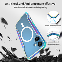 Nouveau métal anti-chute étui de téléphone portable armure protection magnétique antichoc étui de téléphone portable pour iPhone16 15 16 plus