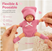 Nouvelle poupée reborn en silicone solide de 15 cm (6 pouces), corps lavable, compatible avec les vêtements DIY, compagnon de jeu pour enfants, cadeau