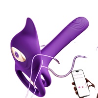 Vibrierender Penisring Paar-Sexspielzeug Fuchs-förmiger Männlicher Sex-Vibrator mit 10 Vibrationsmodi Doppelter Penisring