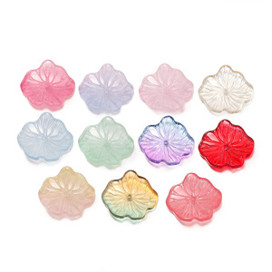 Perles de fleurs en verre transparent colorées, ensemble de 12 pièces pour la fabrication de bijoux, accessoires, fournitures artisanales - Product Image 5