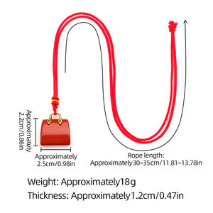 Spécial 25*27MM Sac En Forme De Jaspe <span class=keywords><strong>Rouge</strong></span> Pendentif Coloré Tissé Collier Délicat Cristal Agate Charmes Femmes Bijoux Cadeau De Vacances - Product Image 2