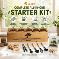 Kit d'arbre bonsaï écologique, ensemble d'outils de jardin en bois avec sachets de graines et marqueurs de plantes pour la décoration extérieure