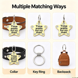 Personalized <b>Star</b> Shape Pet Tag With Gravure Printing Durable Metal Daily Identification - Product Image 5