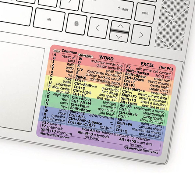 Wholesale No-Residue Vinyl Laminated Reference Guide Keyboard Shortcut Sticker Word Excel Sticker for Windows