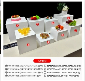 사용자 정의 크기 5 면 흰색 아크릴 뷔페 음식 디스플레이 라이저 - Product Image 3