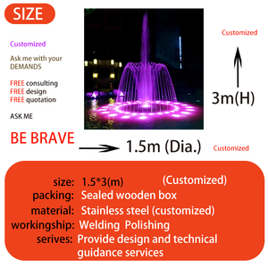 piccola dimensione musicale circolare fontana di acqua centro esterno ad alto getto decorativo danza viola illuminazione a LED giardino caratteristica del sistema - Product Image 2