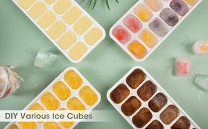 Bac à glaçons empilable DD1536 en silicone et plastique avec couvercle, idéal pour congélateur - Vente en gros - Product Image 2