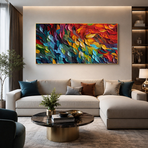 Colorful Textured Abstract Oil Painting House Hotel Decoration Interior Decorative Arts Still Life Custom Handmade Artwork - Product Image 2