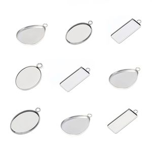 Base de pendentif rectangulaire en acier inoxydable pour la fabrication de colliers, accessoire de bijouterie DIY - Product Image 5