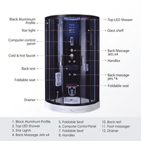 Cabine de douche intelligente à commande par application, écran tactile, cabine de douche intelligente pour salle de bain d'appartement moderne