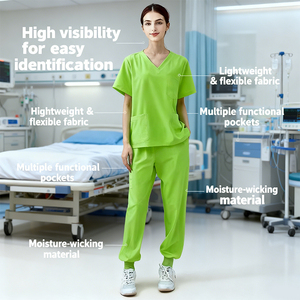 男性用と女性用の外科用ガウンセットトップとパンツ医療病院用ユニフォームカラーナースドレスユニフォーム医療用スクラブ - Product Image 2
