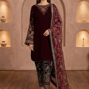 Vestido Casual para Mujer con Kurta, Pantalones Dhoti y Dupatta Bordada - Product Image 5