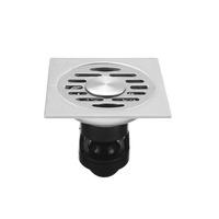 Desagüe de Piso Cuadrado Minimalista Moderno de Acero Inoxidable 304 Engrosado, Doble Uso para Lavadora e Inodoro, 10*10, Anti-insectos