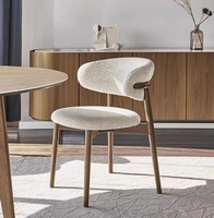 Ensemble de chaises de salle à manger en bois massif et cuir, design nordique moderne et luxueux, pour restaurant, hôtel, bar et chambre à coucher