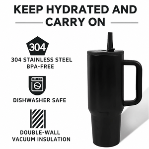 New Straw <b>Lids</b> <b>Travel</b> Insulated 40 oz Wholesale Car Tumblers Thermal <b>Mug</b> Stainless Steel 40oz Tumbler <b>with</b> Handle - Product Image 4