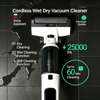 Aspirateur laveur de tapis sans fil 3 en 1 pour sols humides et secs, autonomie de 50 minutes, pour usage domestique