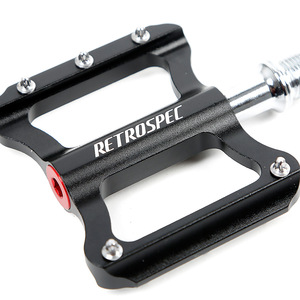 Pédale de vélo Retrospec légère en alliage d'aluminium avec roulement à billes pour VTT noir - Product Image 1