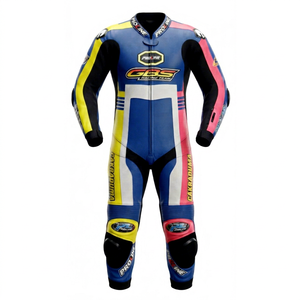Combinaison de course premium Ramaha pour homme, 1 pièce, en cuir de vache véritable/cuir de kangourou, style MotoCP, combinaison de course sur circuit, niveau de protection 2 - Product Image 1