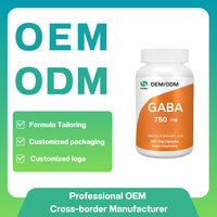 OEM/ODM | GABA Capsules 750mg, Supplément d'acide gamma-aminobutyrique pour le sommeil profond, GABA Capsules