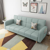 Sofá cama de tela de doble propósito, sala de estar plegable, tecnología de alquiler, sofá de tela, unidad pequeña minimalista moderna, estilo nórdico