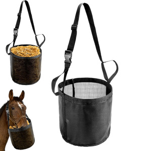 Bolsa de malla para alimentar a caballos, ganado y ovejas, con cuello ajustable para colgar, para alimentación lenta y prevención de derrames. - Product Image 1