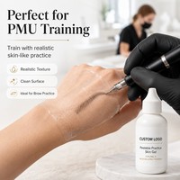 Peau d'entraînement PMU imperméable, jetable, souple, transparente, écologique, en gel, avec logo personnalisé pour maquillage permanent