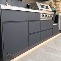 Module de cuisine extérieure professionnel en acier inoxydable 304 SS pour la vente en gros, avec barbecue, évier et rangement, résistant aux intempéries, usage commercial, E0 CE CARB P2