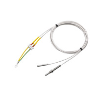 Sensor Suhu Tahan Suhu Tinggi PT100 Platinum, Rakitan Probe dengan Gasket, Kepala Sensor Silinder Berulir, Tahan Suhu Tinggi