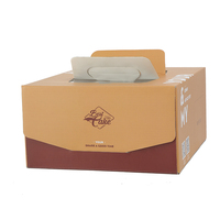 Boîte à gâteau avec poignée en papier, fenêtre transparente et impression offset, en papier alimentaire pour emballage de boulangerie à emporter