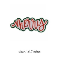 Vente en gros de vêtements patchs fer sur lettres petit patch de broderie joyeux noël pour casquettes de camionneur
