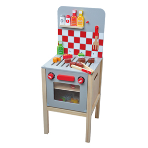 Casa de juegos de madera para niños, juego de barbacoa pequeño de chef, parrilla, juguete de cocina, juego de simulación, barbacoa, 26 Uds. - Product Image 4