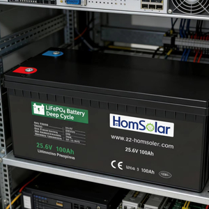 Batterie LiFePO4 à semi-conducteurs HomSolar 100Ah 24V avec 6000 cycles pour systèmes de stockage d'énergie solaire pour camping-cars/bateaux - Product Image 1