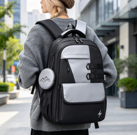 Sac à dos étudiant unisexe imperméable, grande capacité, personnalisable, en nylon, compatible ordinateur portable, plusieurs poches - Nouveauté très demandée