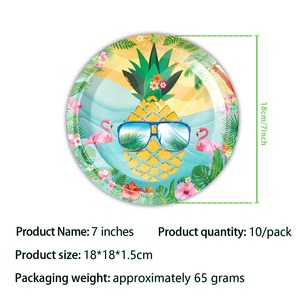 Hawaii dứa theo chủ đề dùng một lần Bộ đồ ăn cho sinh nhật ngày Valentine bên cốc giấy tấm trái cây mùa hè mát mẻ - Product Image 3