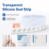 Tira de sellado de silicona transparente personalizada, cinta adhesiva de sellado para puertas, ventanas y huecos de vidrio para ducha