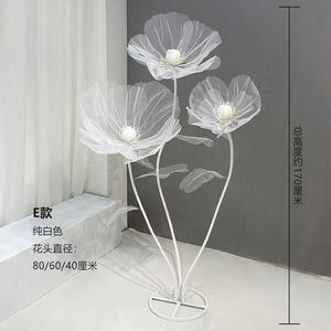 Decoración de boda en T para interiores y exteriores, seda Artificial hecha a mano, de pie, flores gigantes de Organza grandes - Product Image 4