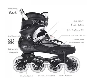 Selezione di shemore Slalom in fibra di carbonio <span class=keywords><strong>pattini</strong></span> a rotelle regolabili in linea Freestyle per bambini ragazzi ragazze - Product Image 4