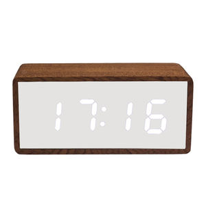 EMAF jam <span class=keywords><strong>Alarm</strong></span> Digital, paket kustom cermin LED Digital bambu kayu <span class=keywords><strong>Alarm</strong></span> meja elektronik Snooze <span class=keywords><strong>Alarm</strong></span> waktu Digital jam samping tempat tidur - Product Image 1