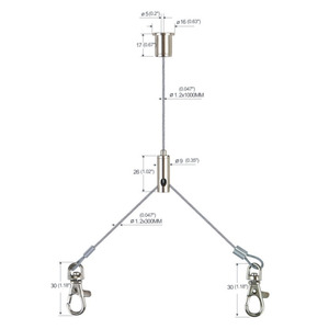 1.5*1500Mm Treo Dây Brass Cable Gripper Mặt Dây Chuyền Chuyển Đổi Ánh Sáng <span class=keywords><strong>Kit</strong></span> Dây Cáp Treo <span class=keywords><strong>Kit</strong></span> Cho Treo Hệ Thống - Product Image 6
