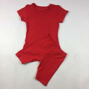 ชุดเซ็ตเสื้อยืดแขนสั้นผ้าฝ้ายนุ่ม 40 สี สำหรับเด็กผู้หญิง RTS พร้อมกางเกงขาสั้นเข้ารูปเล็กน้อย ชุดเสื้อผ้าเด็ก - Product Image 2