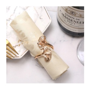 แหวนผ้าเช็ดปากทองเหลืองอุปกรณ์เสริมโลหะสำหรับงานเลี้ยง - Product Image 1