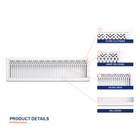 Grille d'aération en aluminium de style gothique, diffuseur de retour d'air amovible pour mur latéral, grille de plafond pour salon