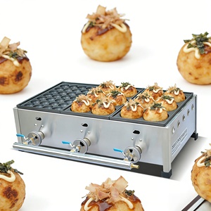 Parrilla <span class=keywords><strong>de</strong></span> Takoyaki Comercial <span class=keywords><strong>de</strong></span> Alta Eficiencia a Gas, 3 Bandejas, 84 Agujeros, Ajustable, <span class=keywords><strong>de</strong></span> Hierro Fundido, para Cocina Comercial - Product Image 1