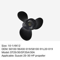 Hélice de bateau marine 10 cannelures 10-1/4x12 58100-96430-019 pour moteurs hors-bord Suzuki 25CV 30CV DF25 DT25 DF30 DT30