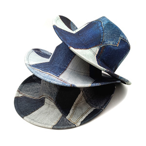 Chapeau de jazz en polyester personnalisé Zhenbang, nouveau style <span class=keywords><strong>western</strong></span> cowboy, printemps et été, motif feuille de dessin animé rayé, chapeau de cyclisme décontracté, pare-soleil - Product Image 1