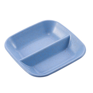 Creative Wheat Straw Seasoning Dish Square Divided Soy Sauce Vinegar Condiment Plate For Hotel Party Use - Product Image 5