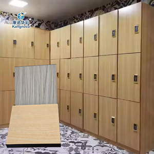 Kangnova Commercial <strong>Woodgrain</strong> HPL Locker-Fire Heat Resistant Waterproof 3 Compartment <strong>Wall</strong>/Partition Mount Minimalist Design - Product Image 5